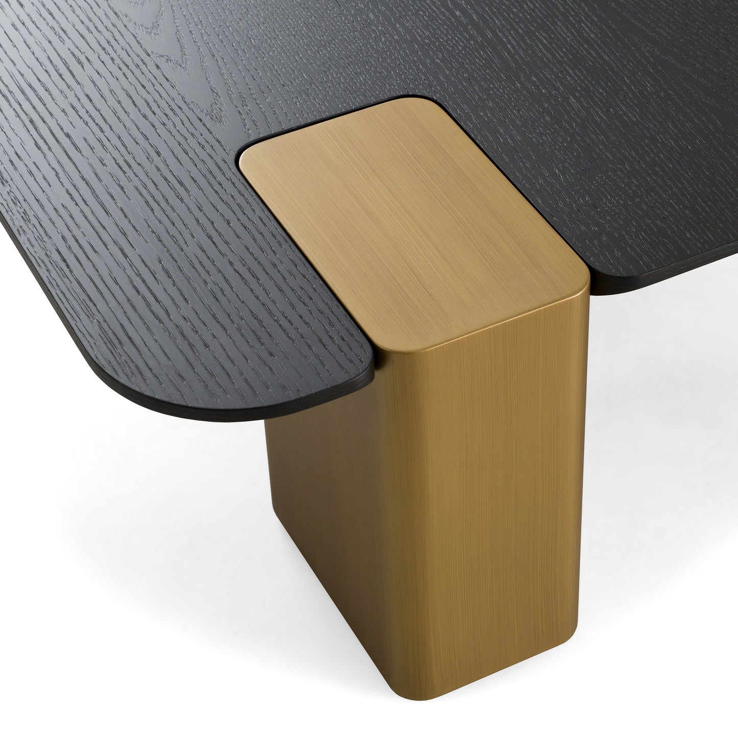 Modrest Harold Modern Nesting Coffee Table Set – Black Oak & Brushed Gold - Contemporary Square Tables