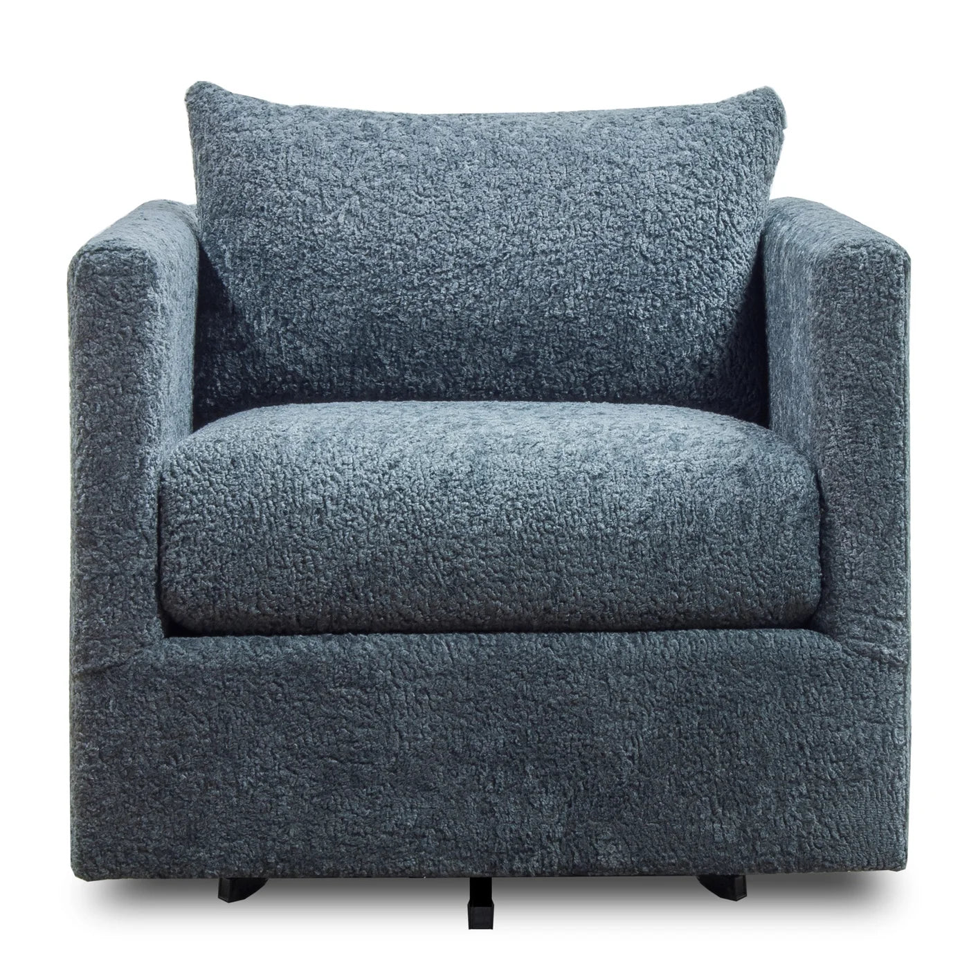 Wilmer Swivel Chair | Aries Charcoal Plush Fabric on Swivel Base – Stylish and Comfortable Swivel Chair for Modern Living Spaces