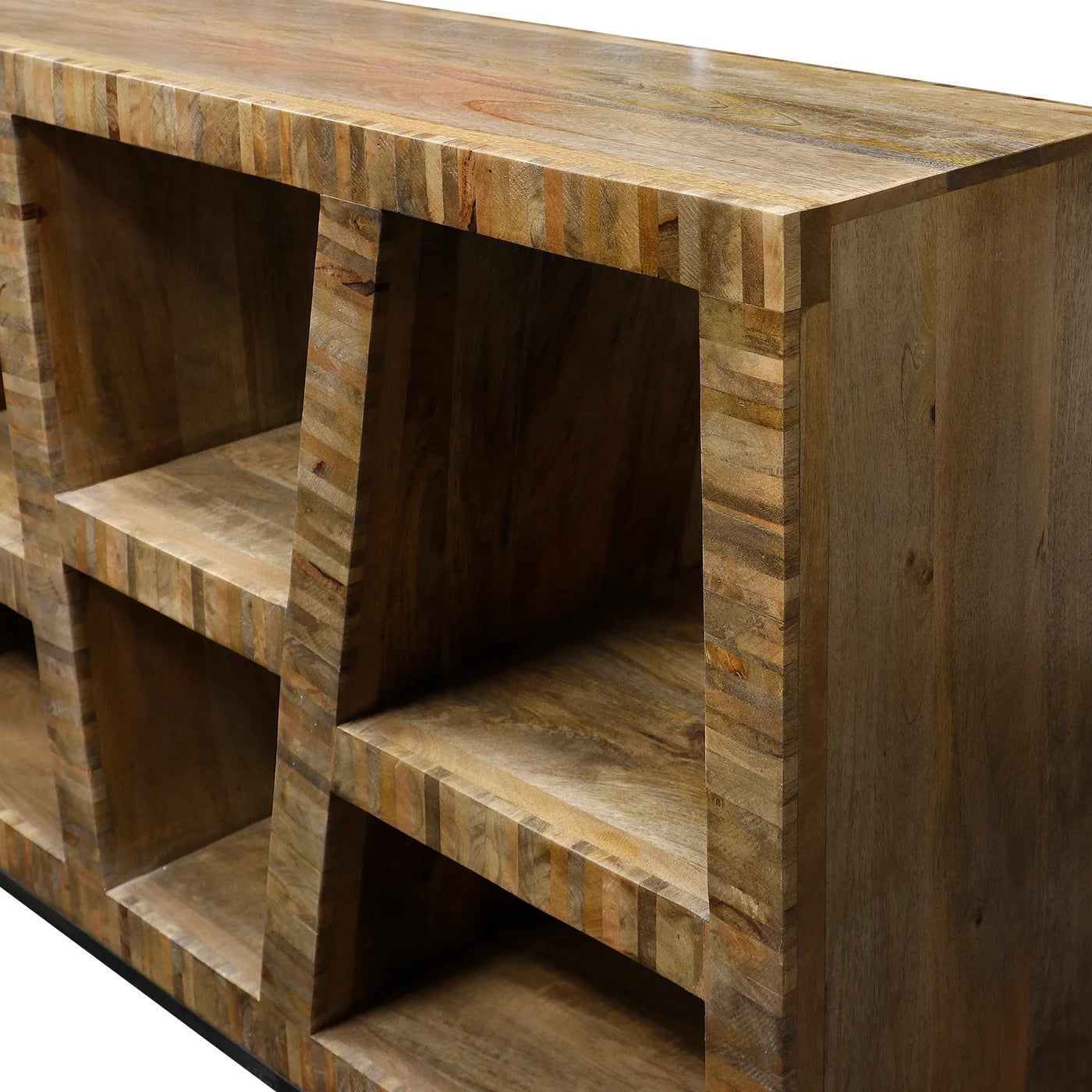 Leeds Bookcase | Dark Walnut Finish on Mango Wood with Iron Base – Stylish and Durable Storage Solution for Modern Interiors
