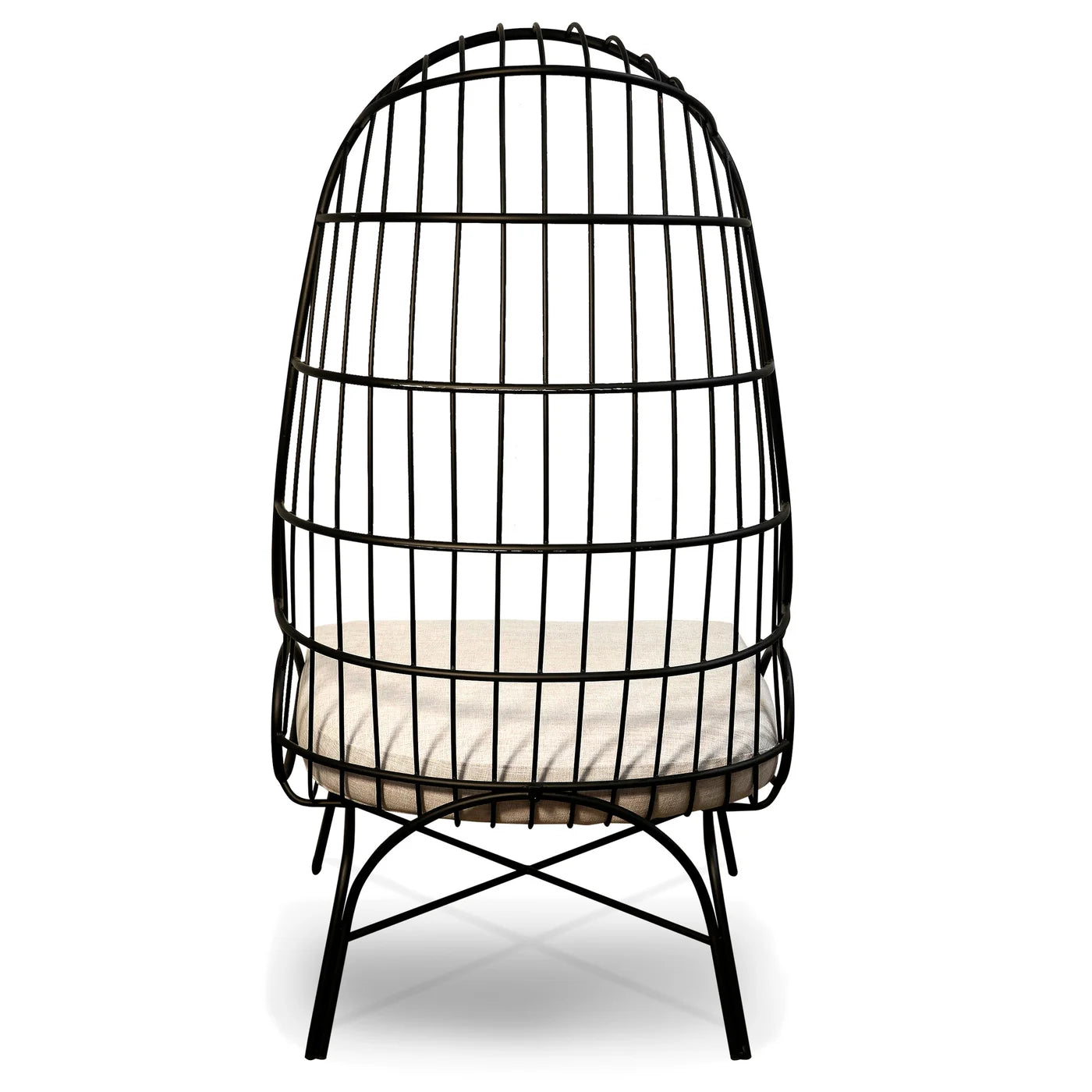 Hull Chair | Linen Fabric on Black Finish Metal Frame – Modern and Comfortable Accent Chair for Any Living Space