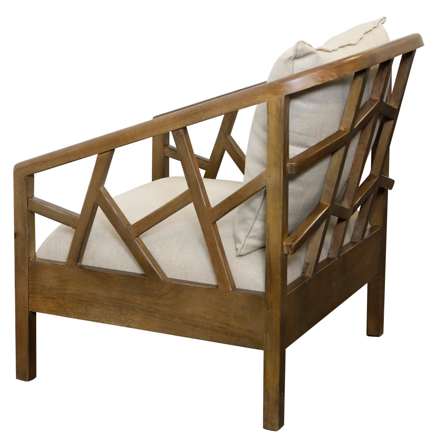 Willa Walnut-Finished Mango Wood Upholstered Side Chair