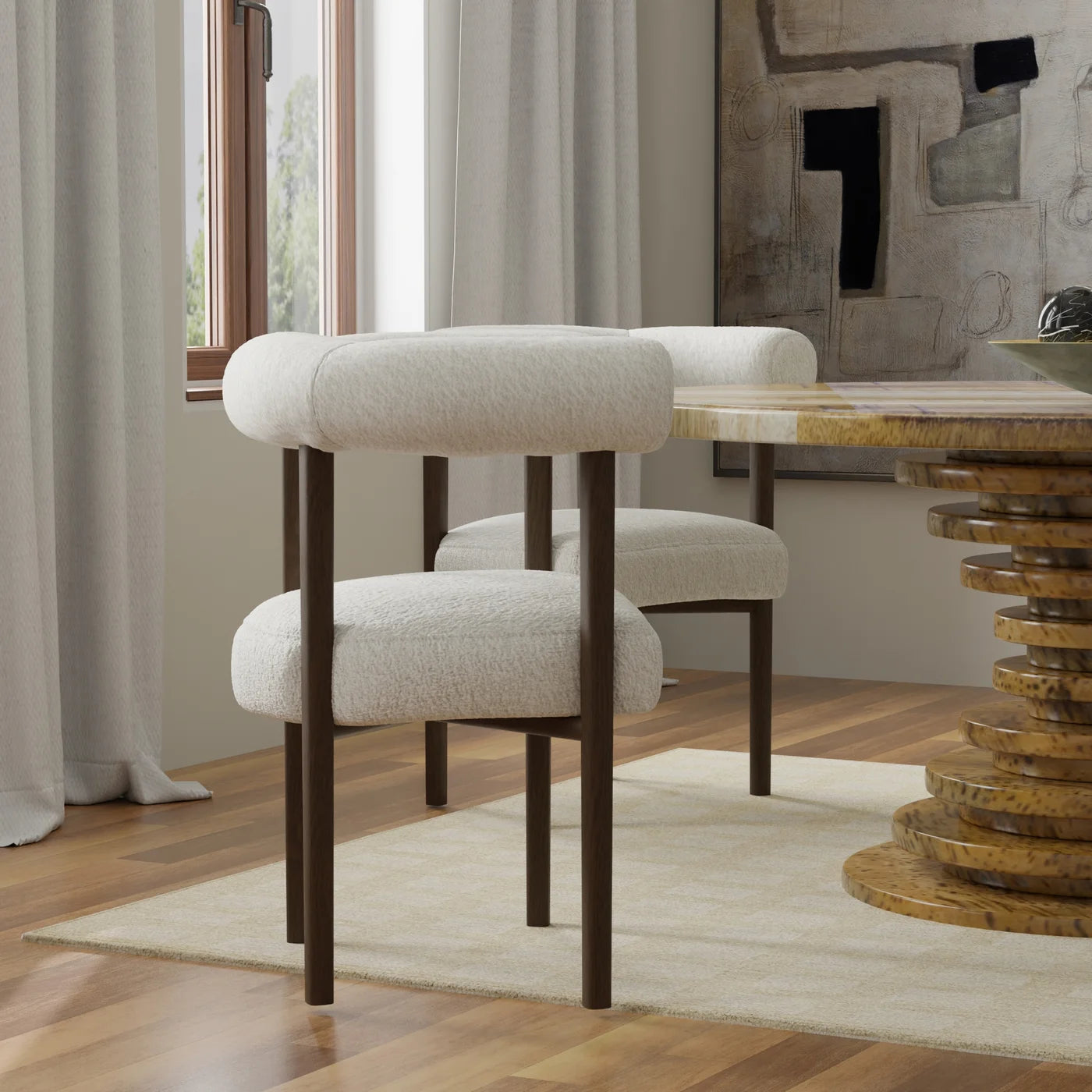 Locke Dining Table – Walnut Finish on Mango Wood for a Timeless, Elegant Look