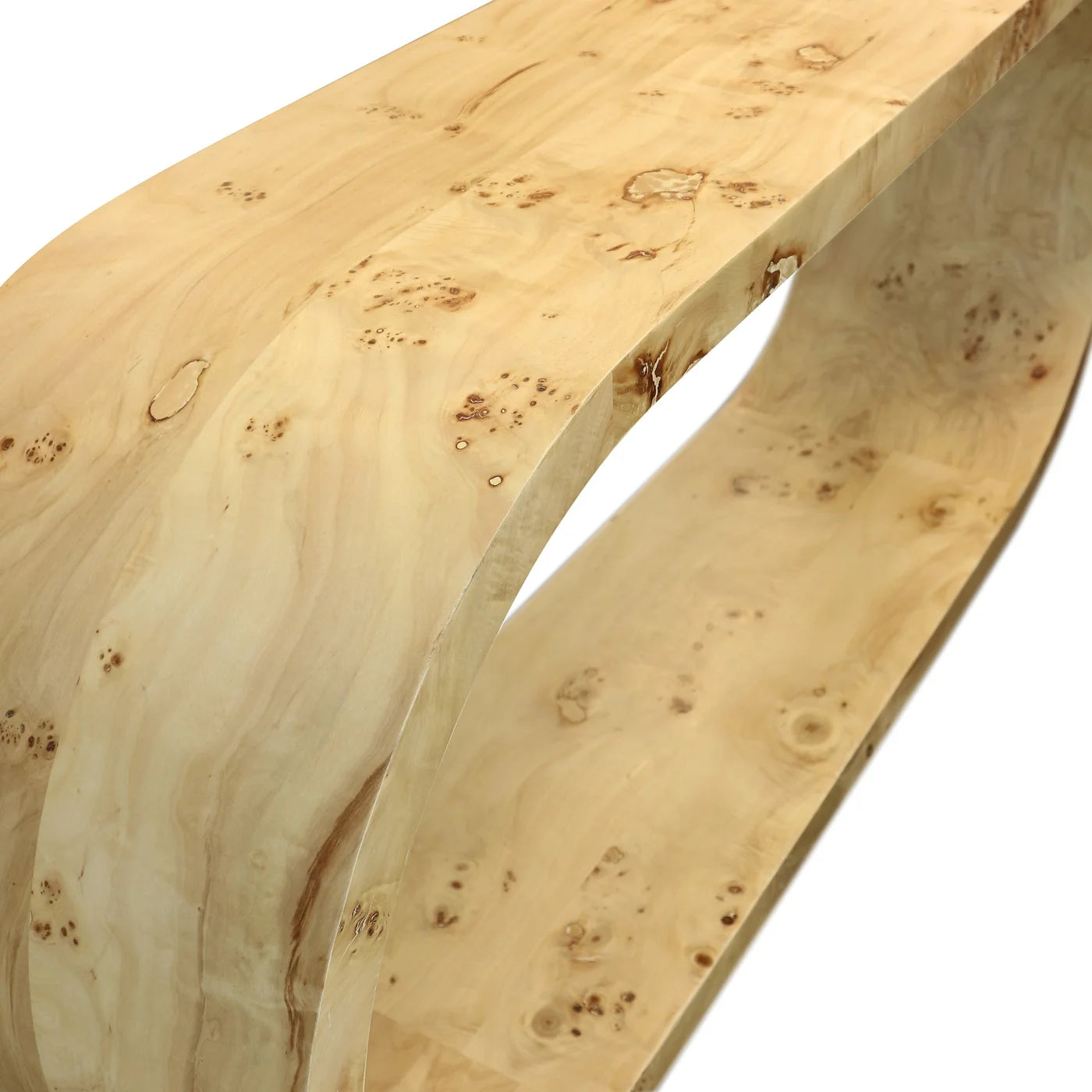 Bellamy Console Table - Natural Burl Wood on Mango Wood
