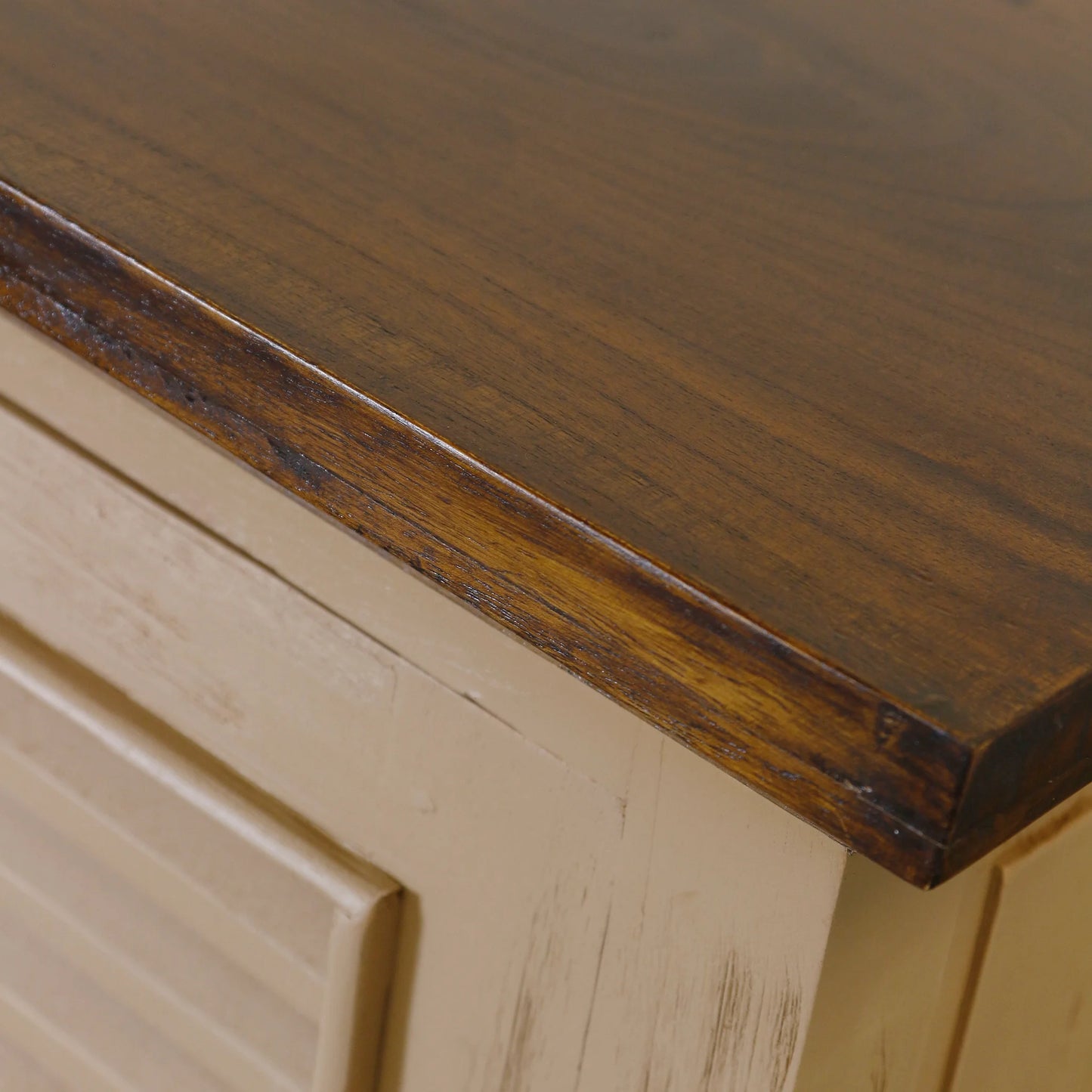 Cappuccino Cabinet Wooden Design with Overlapping Slatted Doors Stylish Storage Solution