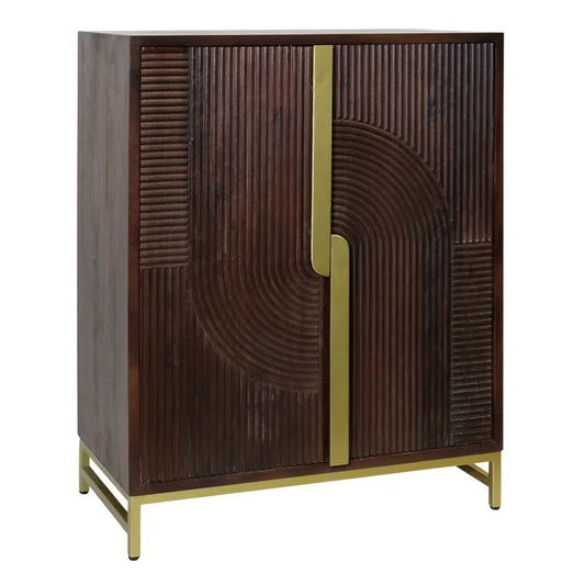 Solid Mango Wood 2-Door Mini Bar Cabinet β Stylish Storage for Modern Entertaining