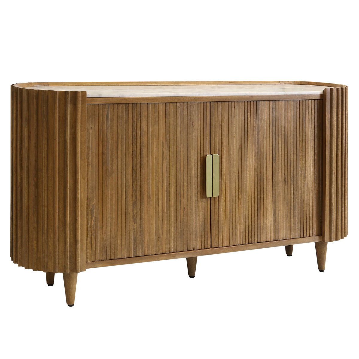 Racetrack Cabinet - Mango Wood Sideboard with Tambour Doors