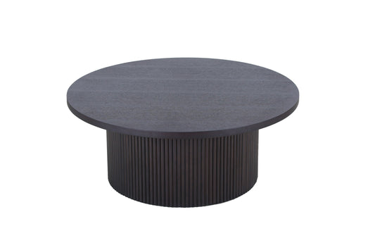 Modrest Rawlins Modern Mid-Century Black Ash Round Coffee Table β Stylish and Sleek Living Room Accent
