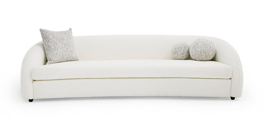 Modrest Joshua Modern 4-Seater Curved White & Taupe Fabric Sofa β Elegant Contemporary Living Room Seating