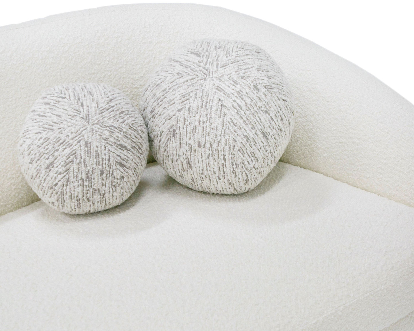 Modrest - Joshua Modern 4-Seater Curved White and Taupe Fabric Sofa