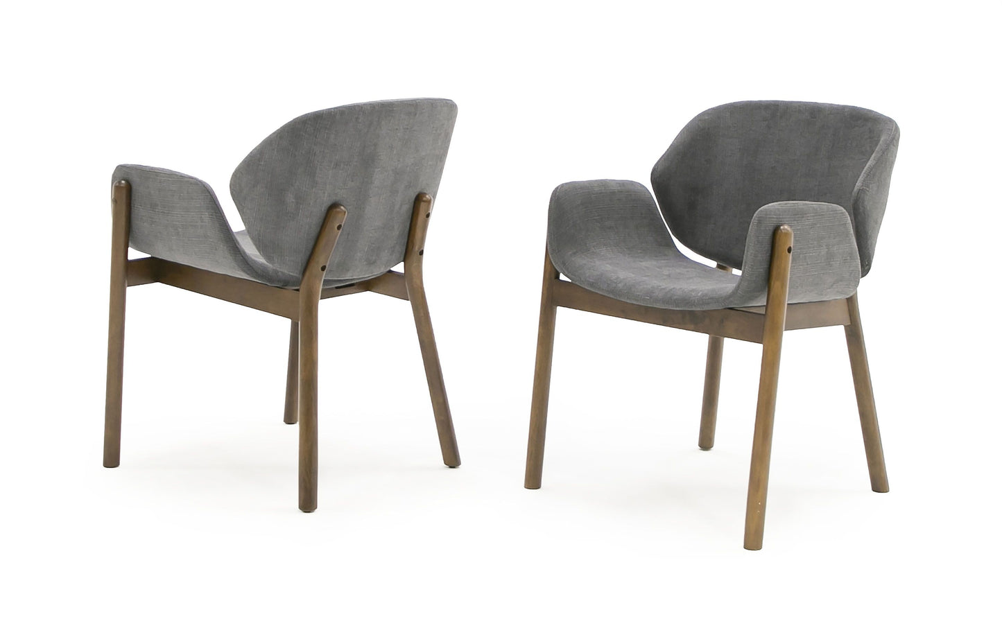 Modrest Jozy Modern Grey & Walnut Dining Chair (Set of 2)