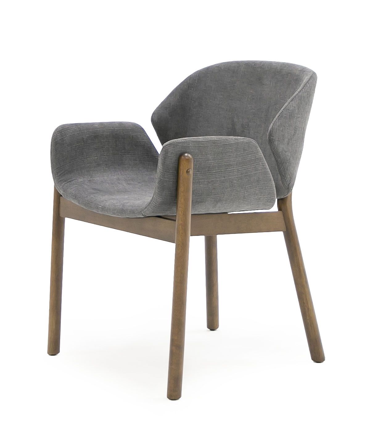 Modrest Jozy Modern Grey & Walnut Dining Chair (Set of 2)