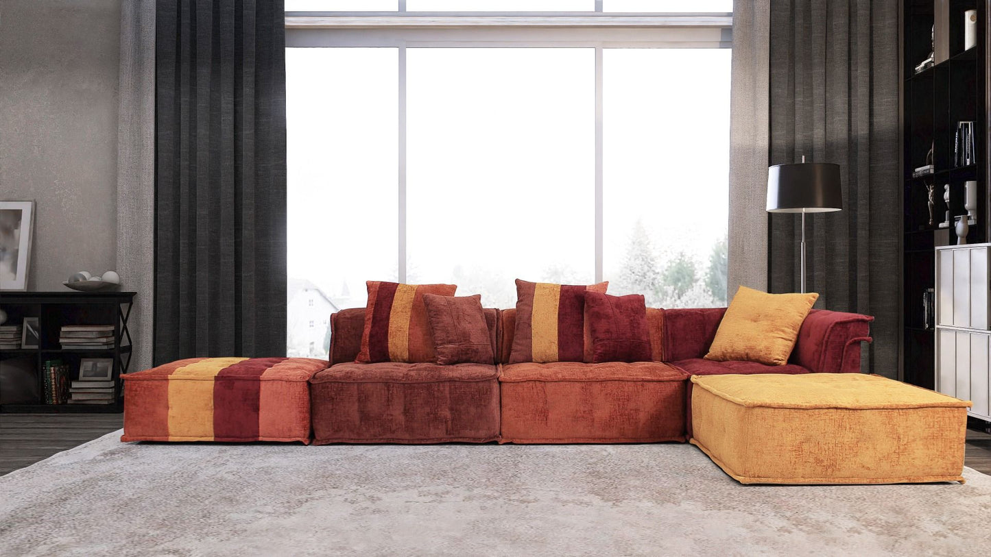 Divani Casa Dubai - Modern Multicolored Fabric Modular Sectional Sofa