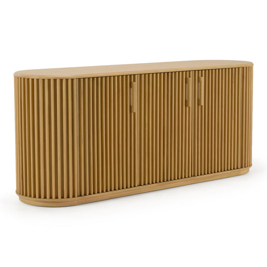 Kayce Modern Natural Oak 3βDoor Buffet with Interior Shelves