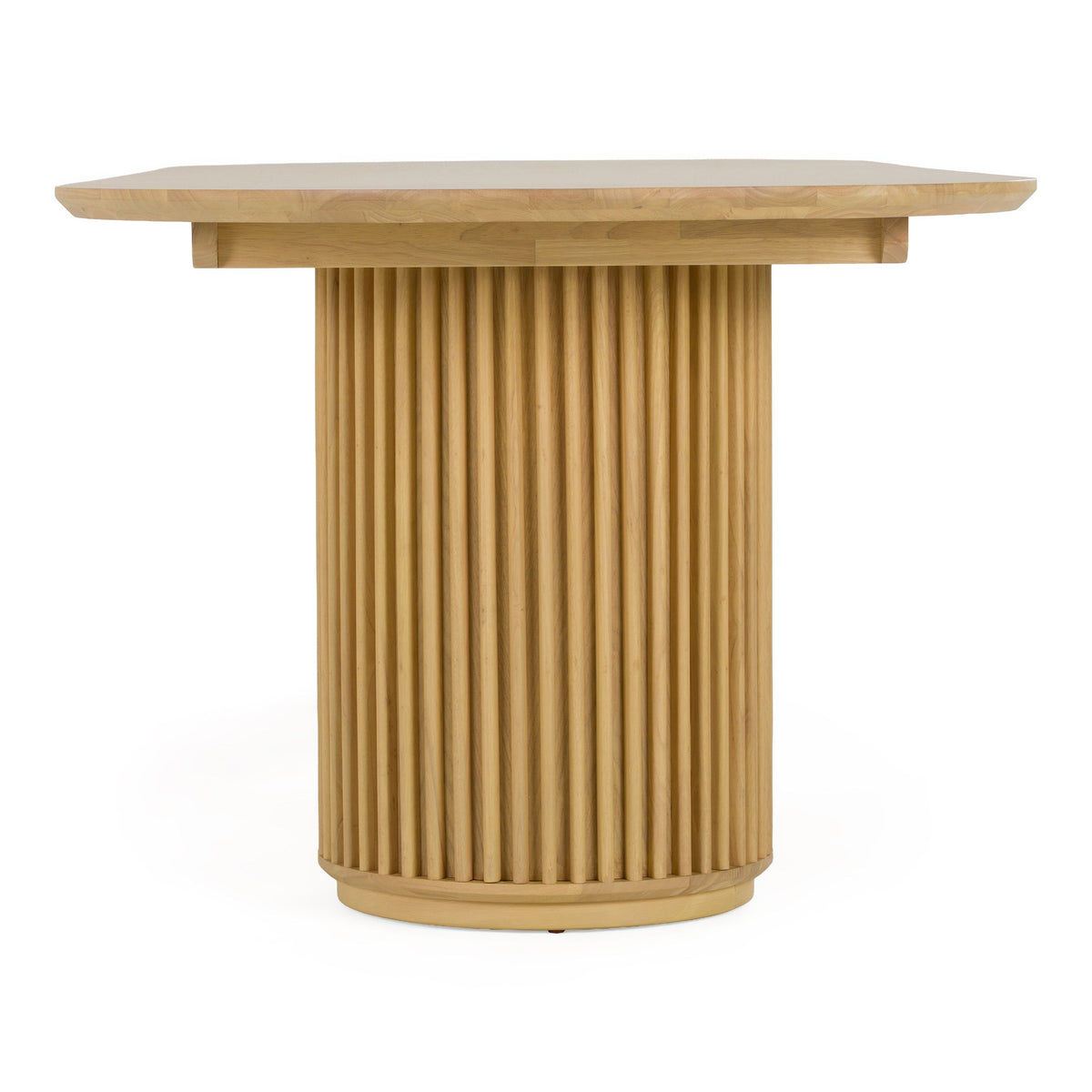 Kayce Modern Natural Oak Oval Dining Table with Double Pedestal Base