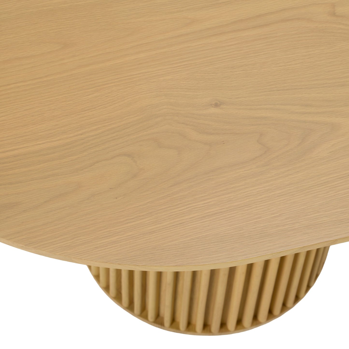 Kayce Modern Natural Oak Oval Dining Table with Double Pedestal Base