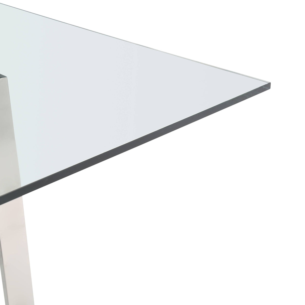 Keaton Square Glass and Stainless Steel Dining Table
