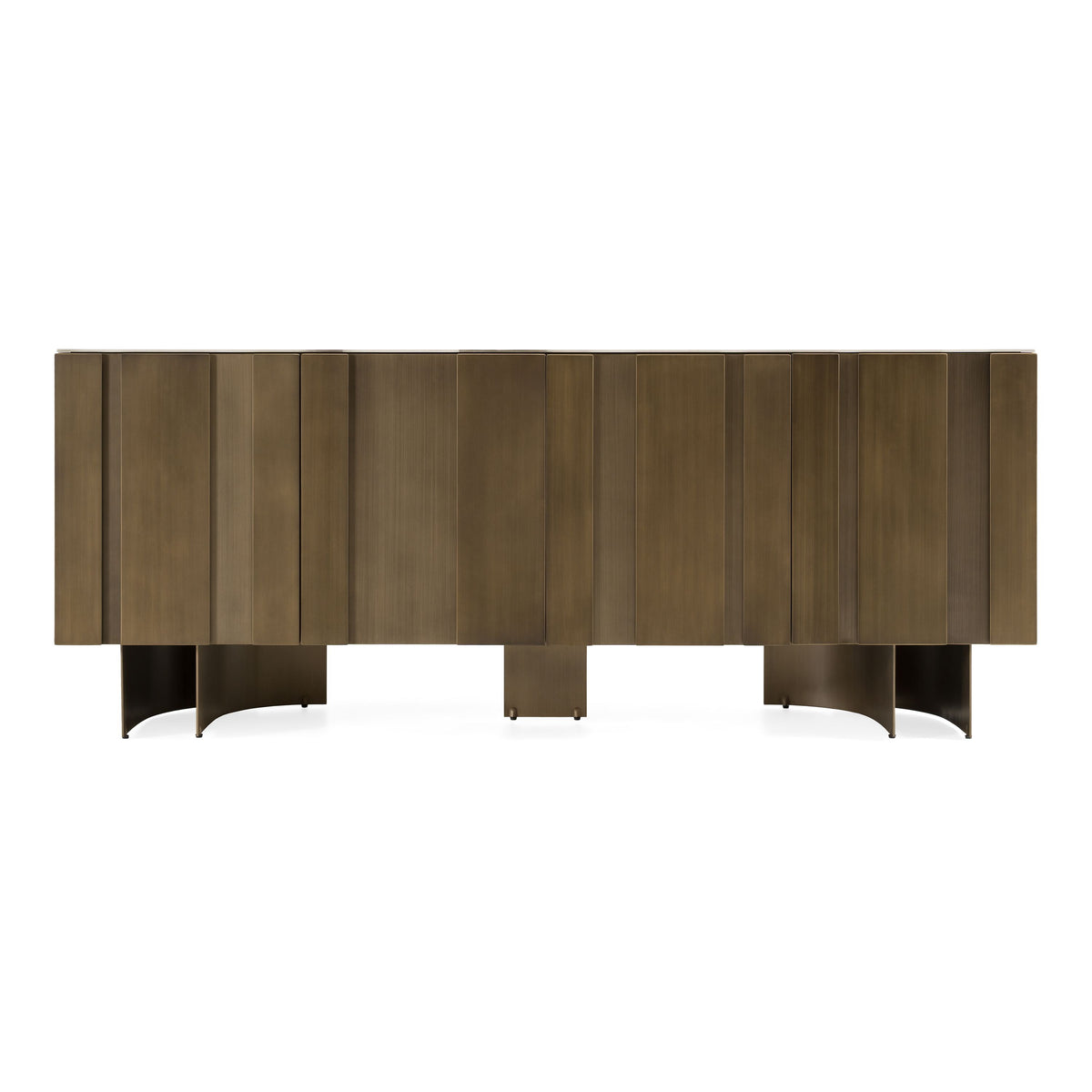 Kiefer Buffet β Faux Travertine Ceramic Top with Bronze Base