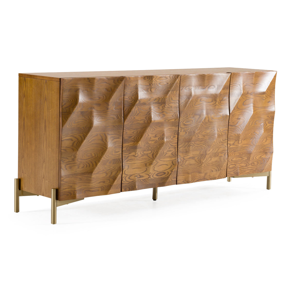Killeen Gold and Walnut Four-Door Buffet