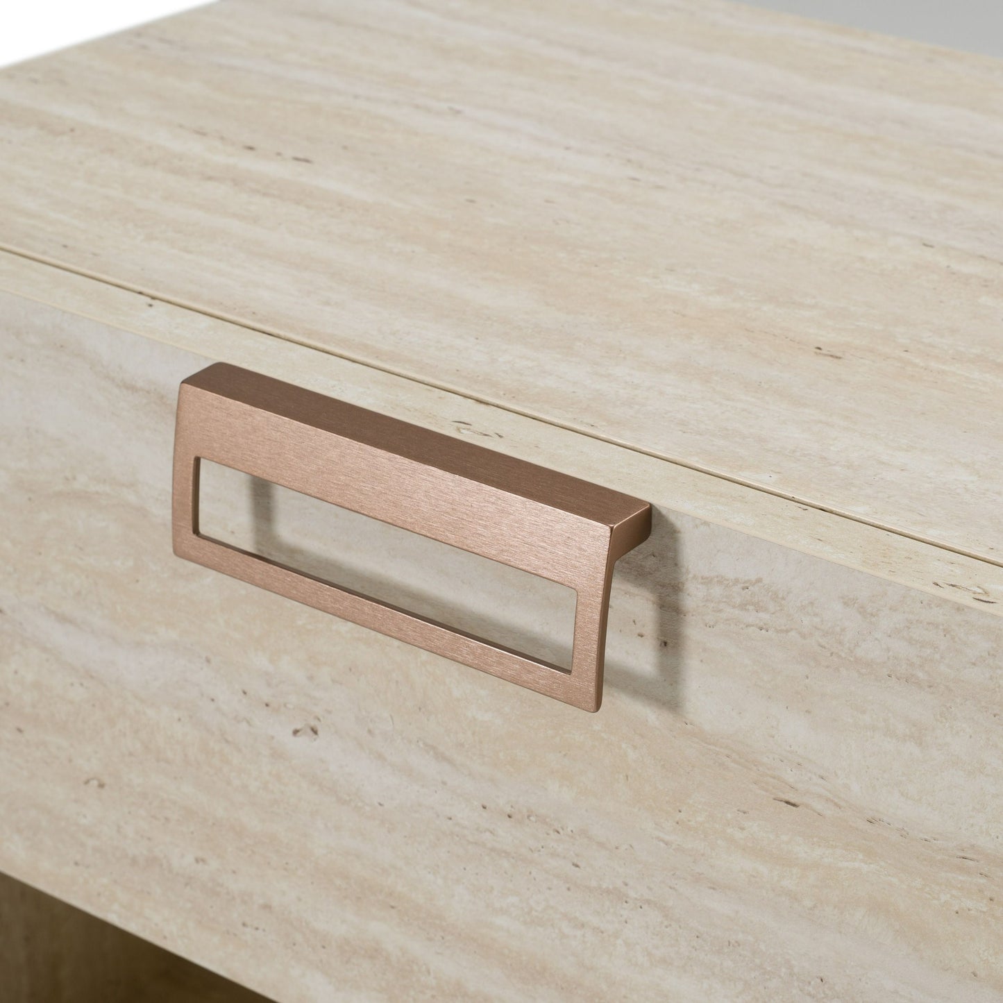 Lamod Italia Lago Modern Faux Travertine Nightstand – Contemporary Bedroom Side Table