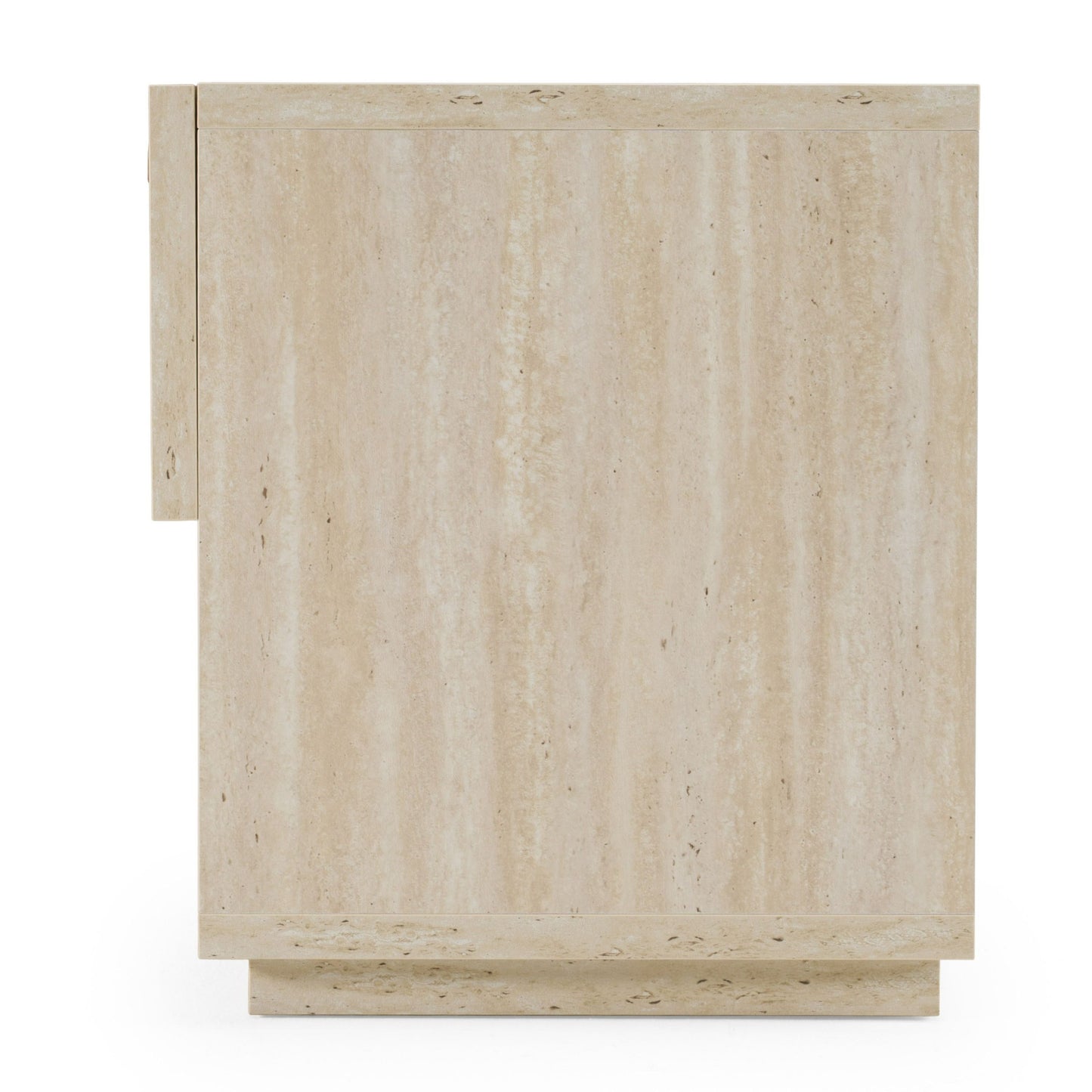 Lamod Italia Lago Modern Faux Travertine Nightstand – Contemporary Bedroom Side Table
