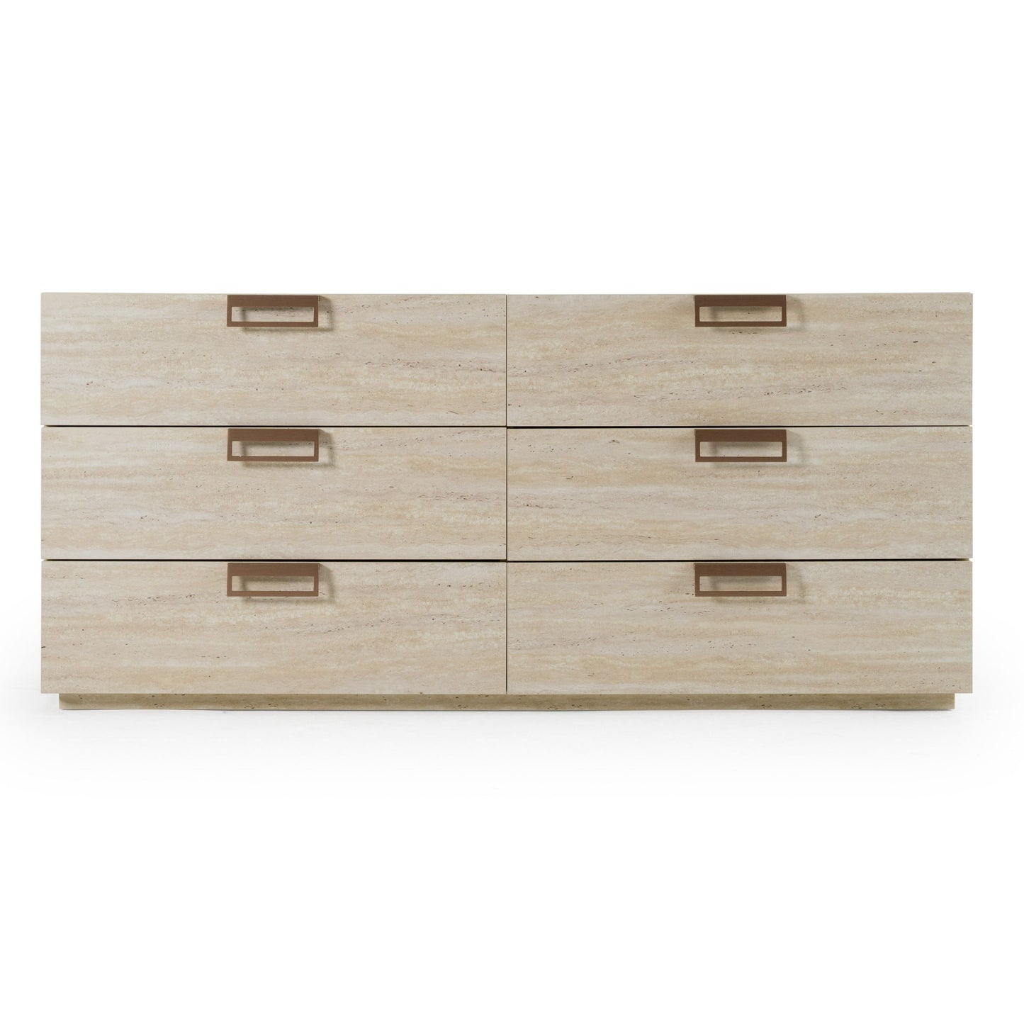 Lamod Italia Lago Modern Faux Travertine Dresser – Contemporary Bedroom Storage