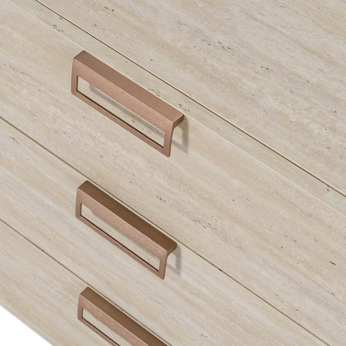 Lamod Italia Lago Modern Faux Travertine Dresser – Contemporary Bedroom Storage