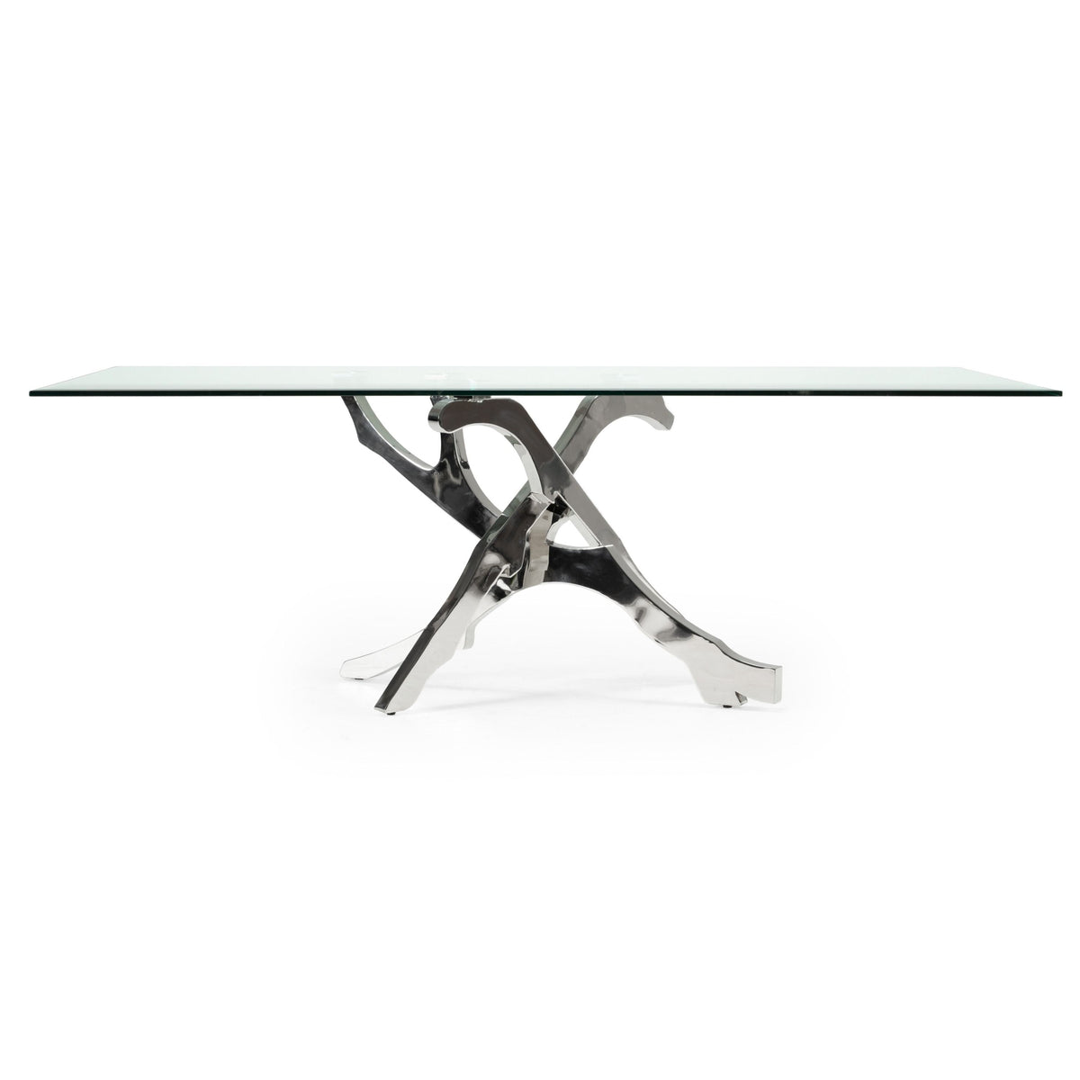 Legend Glass and Stainless Steel Dining Table