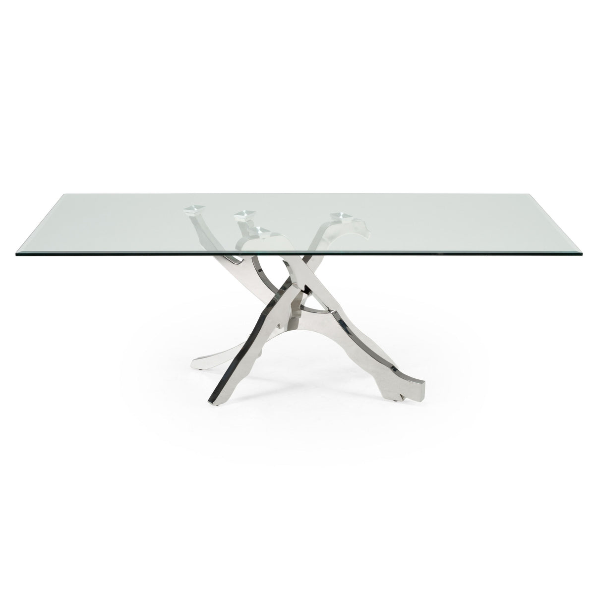 Legend Glass and Stainless Steel Dining Table