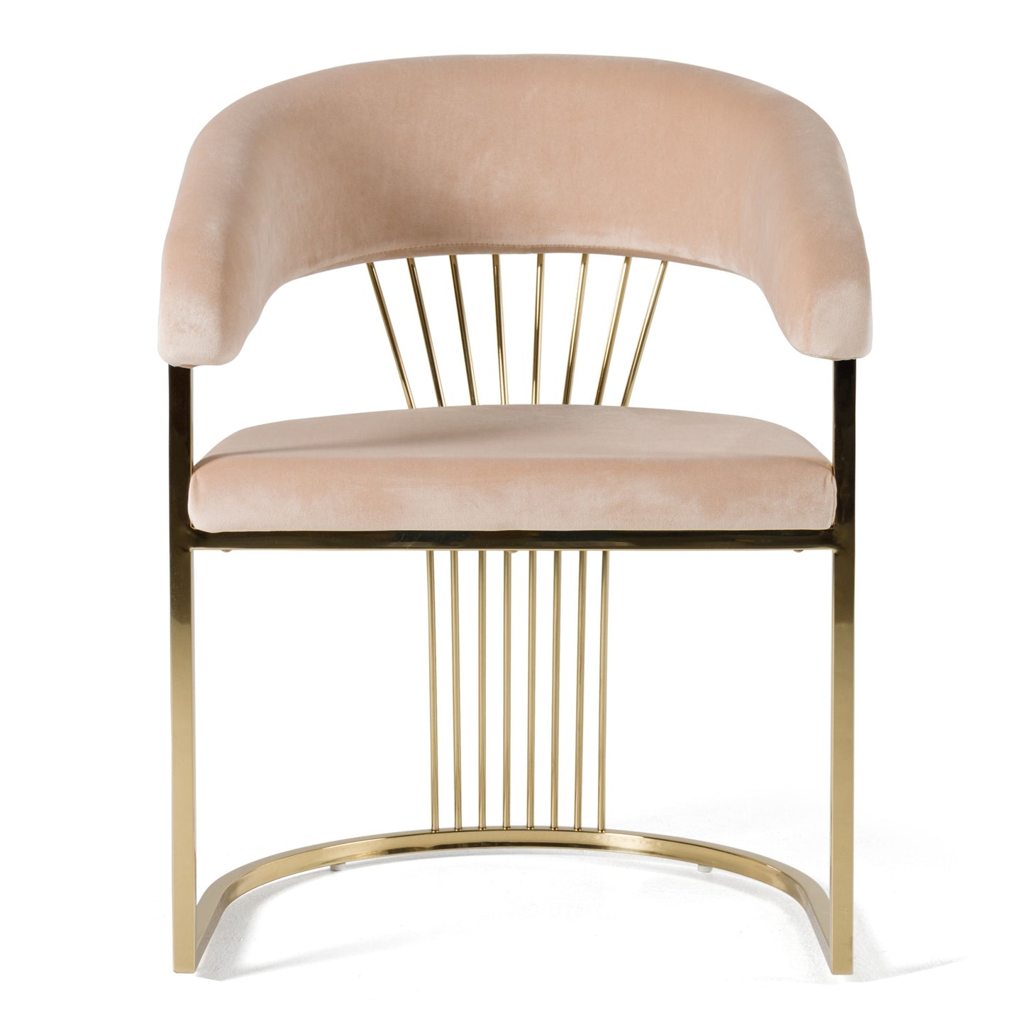 Modrest Linda - Chic Beige Velvet Dining Chair with Gold Accents | Elegant Dining Space