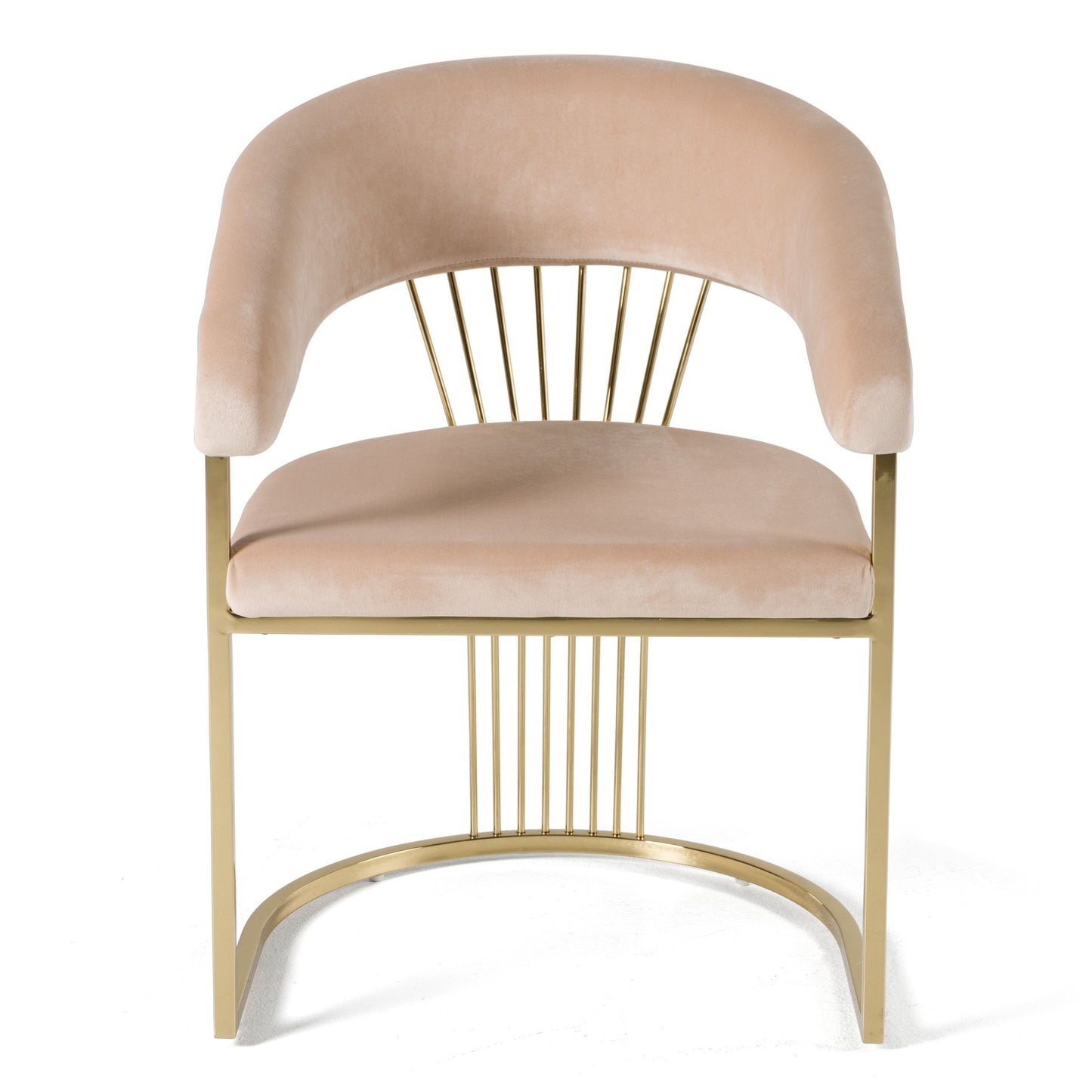 Modrest Linda - Chic Beige Velvet Dining Chair with Gold Accents | Elegant Dining Space