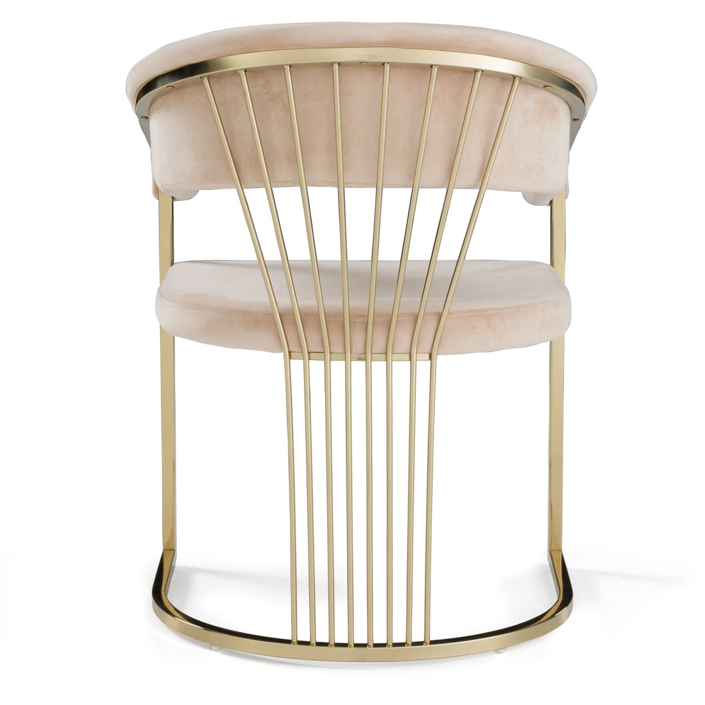 Modrest Linda - Chic Beige Velvet Dining Chair with Gold Accents | Elegant Dining Space