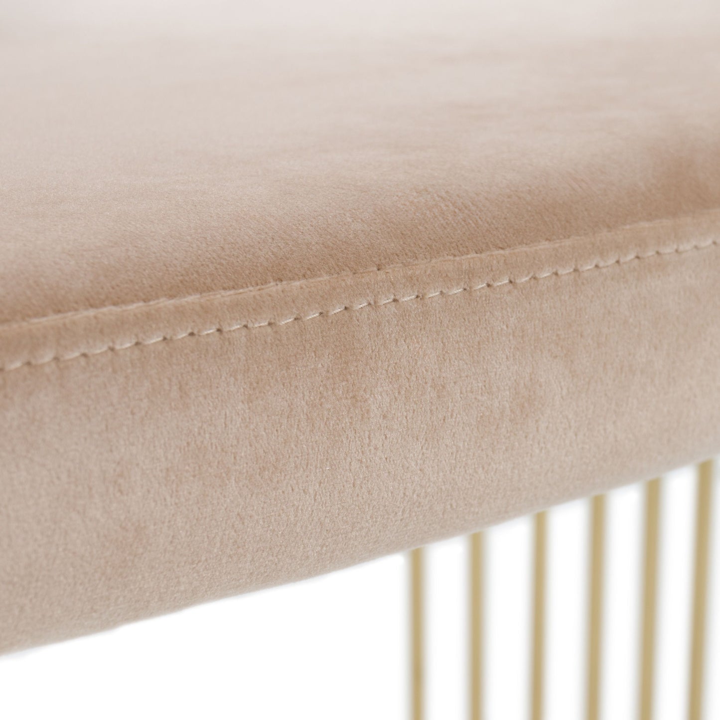 Modrest Linda - Chic Beige Velvet Dining Chair with Gold Accents | Elegant Dining Space
