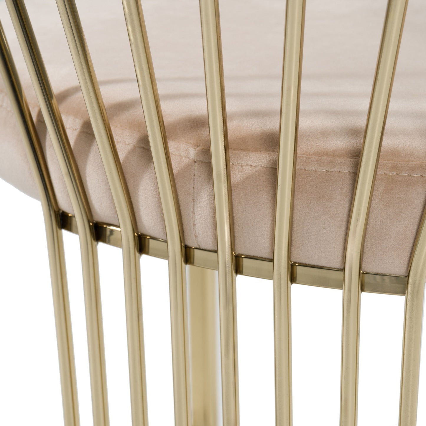 Modrest Linda - Chic Beige Velvet Dining Chair with Gold Accents | Elegant Dining Space