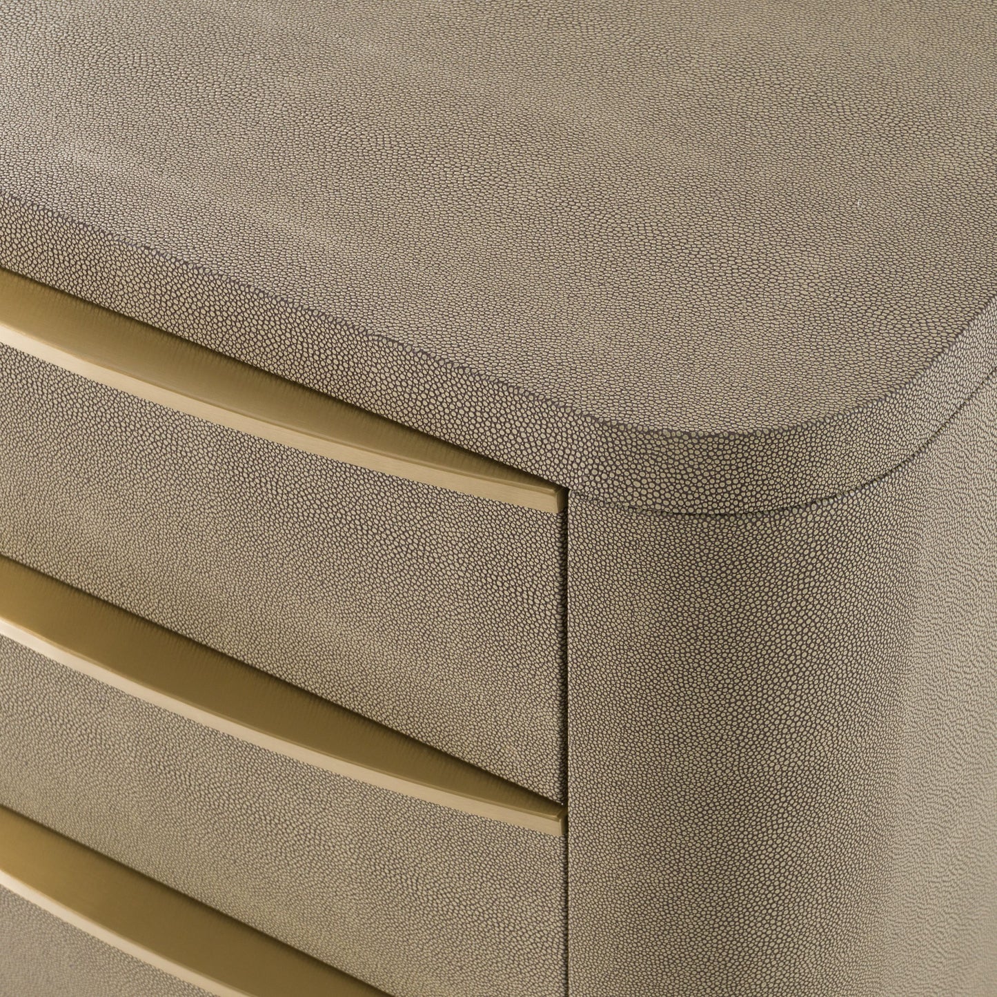 Modrest Lois Modern Beige Shagreen Brass Nightstand A Luxurious Blend of Contemporary Design and Sophisticated Elegance for Stylish Living Spaces