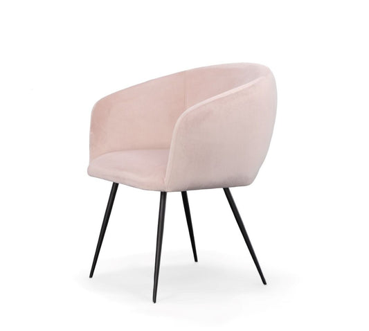 Modrest Luzerne Modern Pink Velvet Dining Chair - Stylish Design Furniture