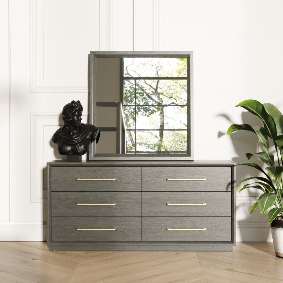 Modrest Manhattan- Contemporary Grey Mirror