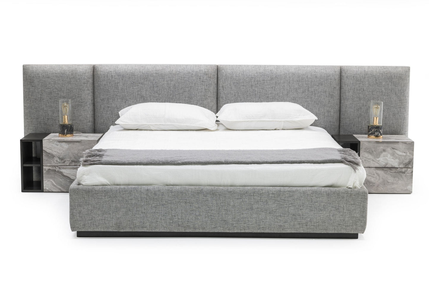 Nova Domus Maranello - Modern Grey Wash & Faux Marble Chest