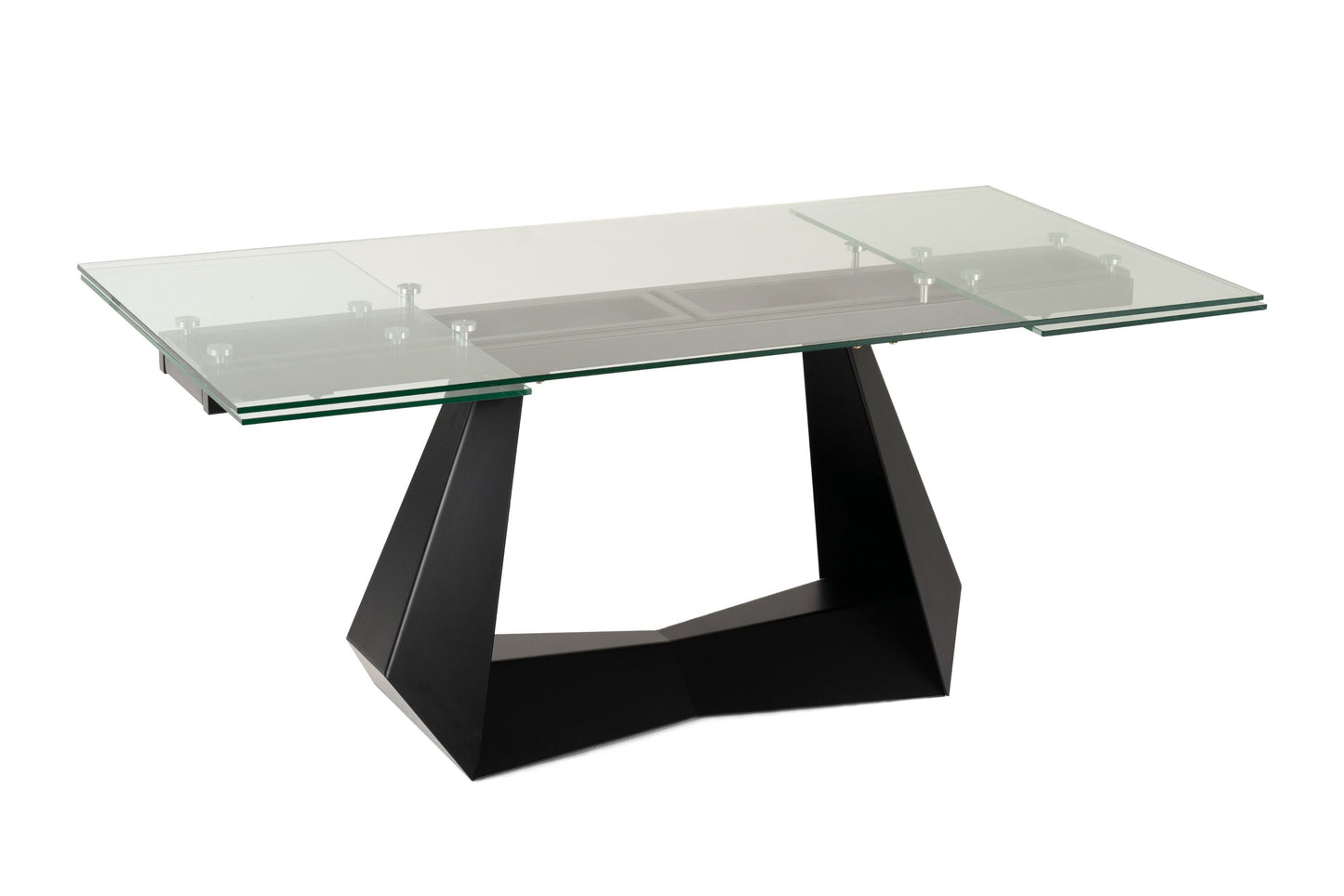 Modrest Maroney Extendable Dining Table β Modern Black and Glass Design (70.5ββ106β Length)