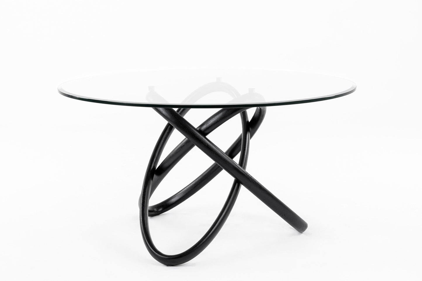 Modrest Mason Round Glass & Black Ash Dining Table - Sleek and Modern Dining Solution for a Contemporary Home