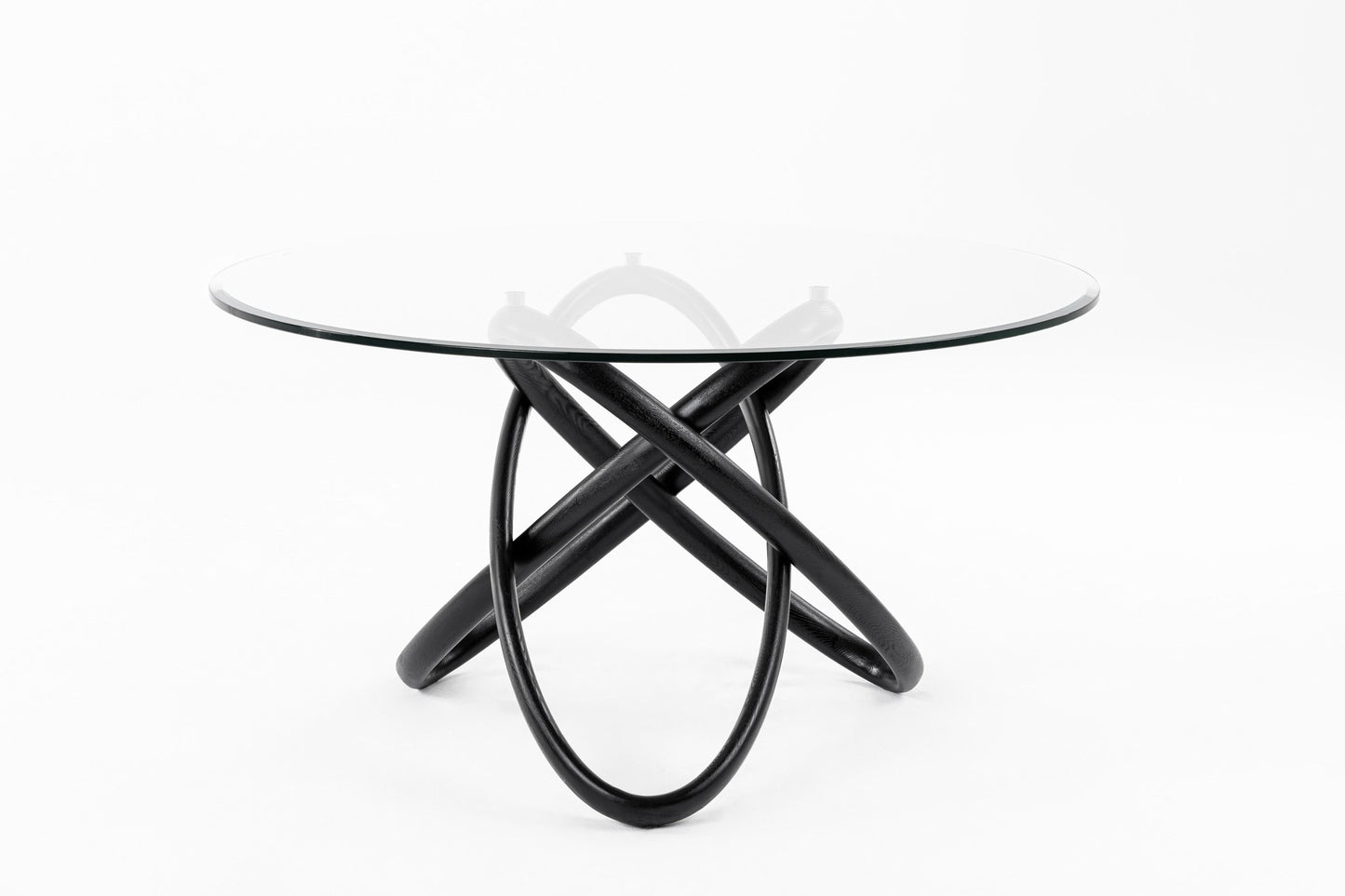 Modrest Mason Round Glass & Black Ash Dining Table - Sleek and Modern Dining Solution for a Contemporary Home