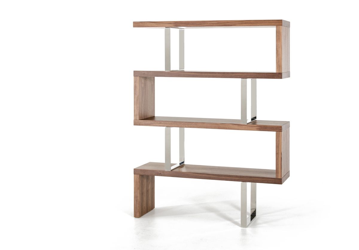 Modrest Maze Modern Walnut Bookcase