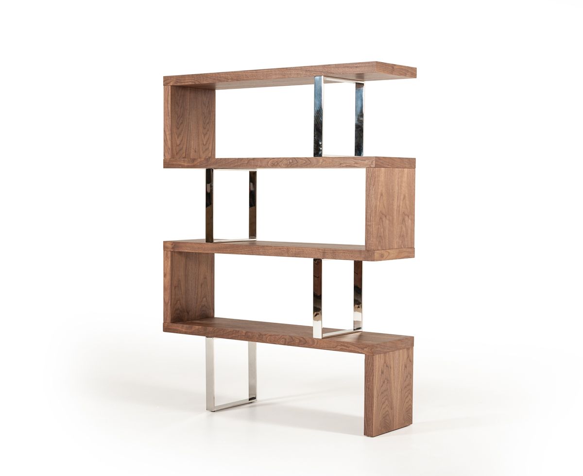 Modrest Maze Modern Walnut Bookcase