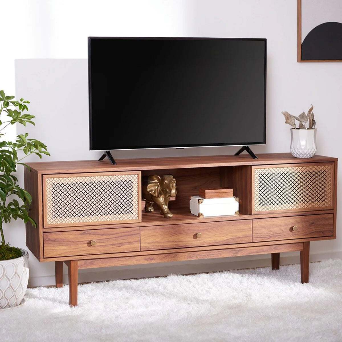 Ceu 3 Drawer 1 Shelf Media Stand - Stylish TV Console with Ample Storage
