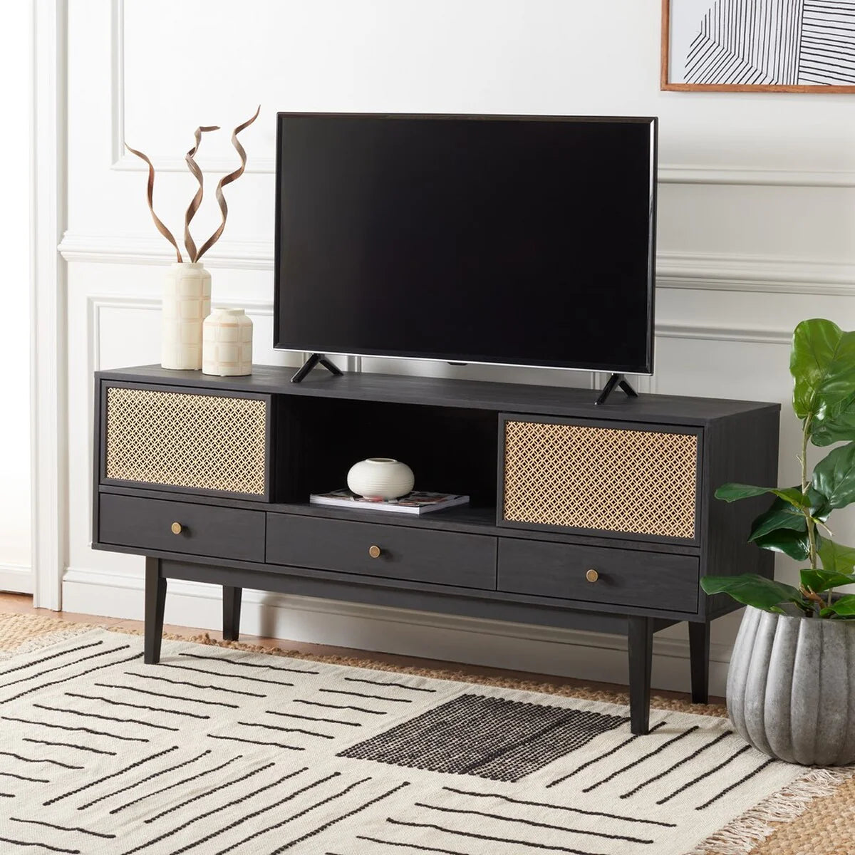 Ceu 3 Drawer 1 Shelf Media Stand - Stylish TV Console with Ample Storage