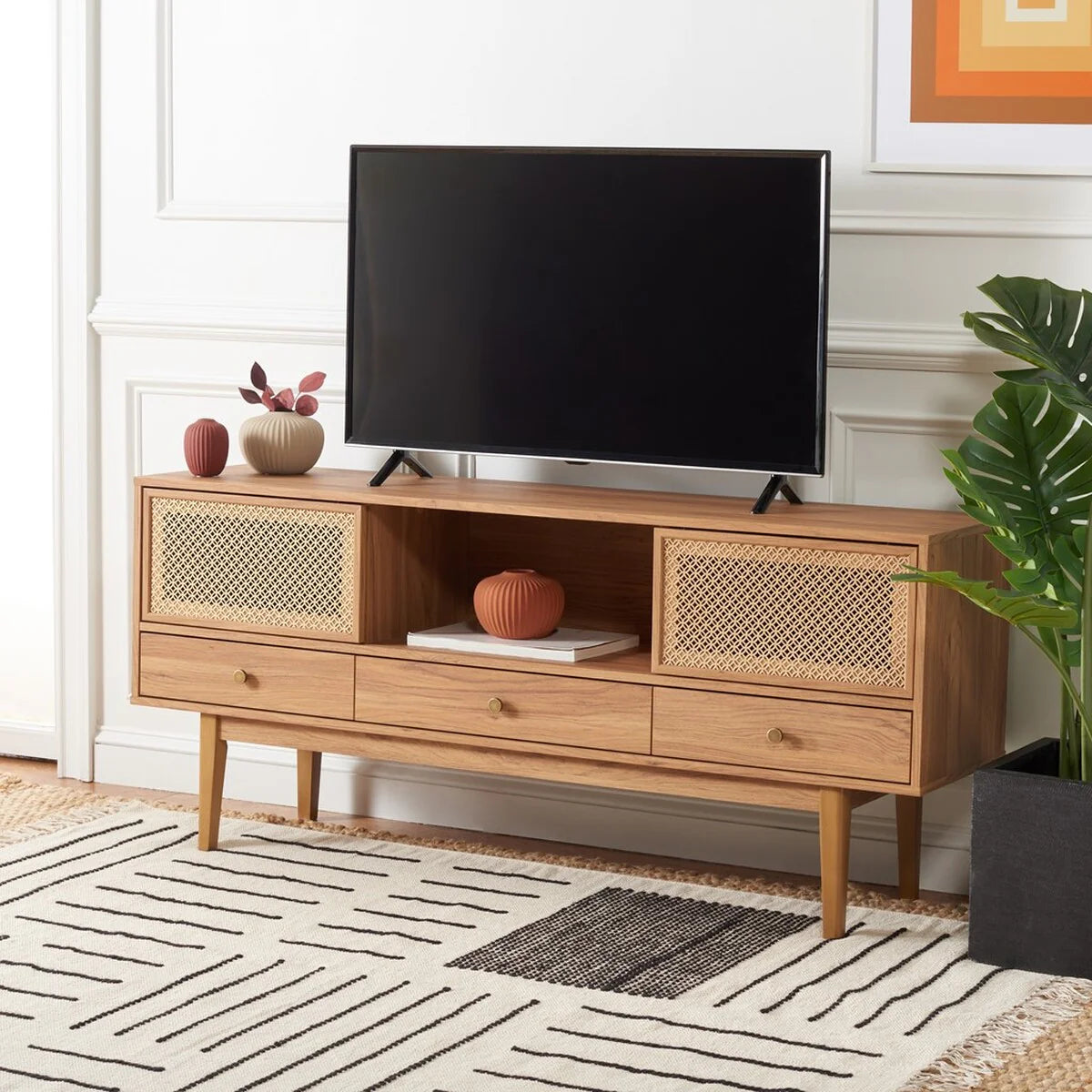 Ceu 3 Drawer 1 Shelf Media Stand - Stylish TV Console with Ample Storage