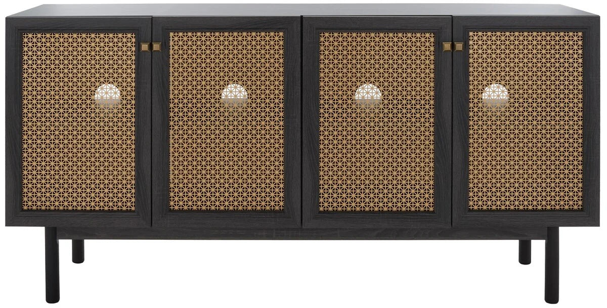 Piran 4-Door 2-Shelf Media Stand - Stylish and Functional Storage for Your Entertainment Space