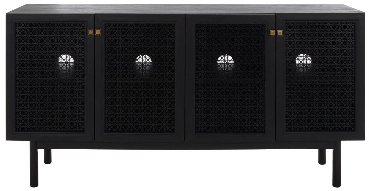 Piran 4-Door 2-Shelf Media Stand - Stylish and Functional Storage for Your Entertainment Space