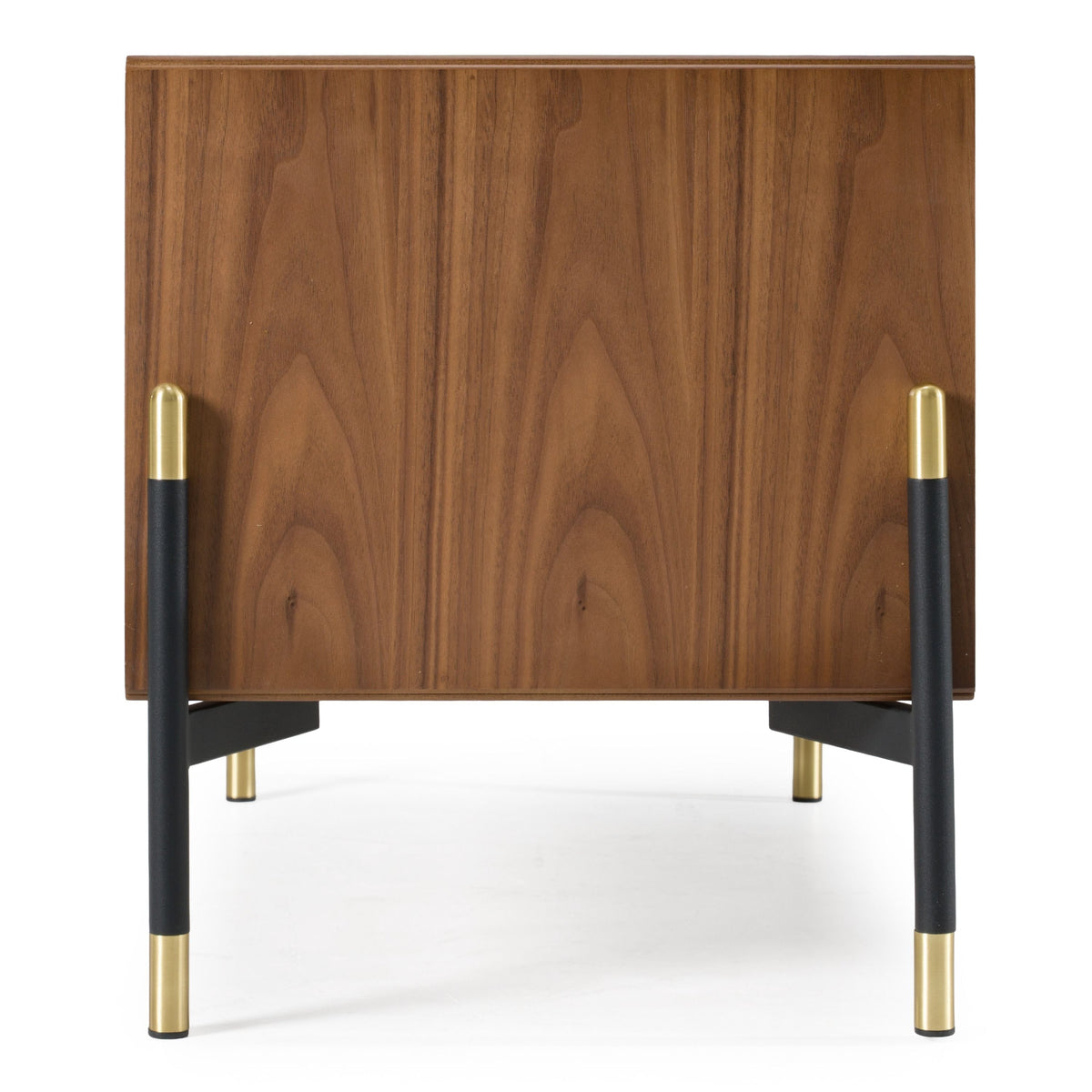 Metcalf Mid-Century Walnut and Grey Nightstand