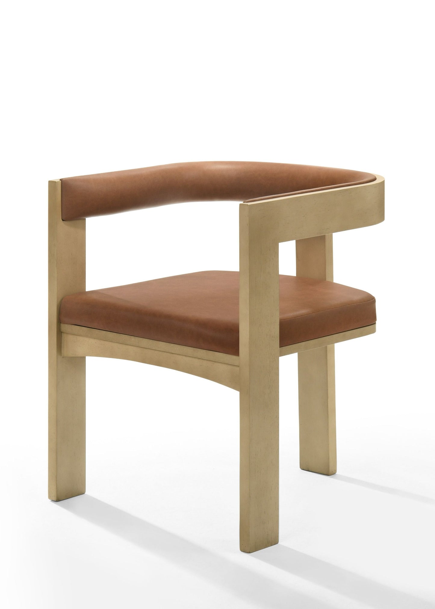 Nova Domus Oshana - Modern Rust Leatherette + White Oak Dining Chair