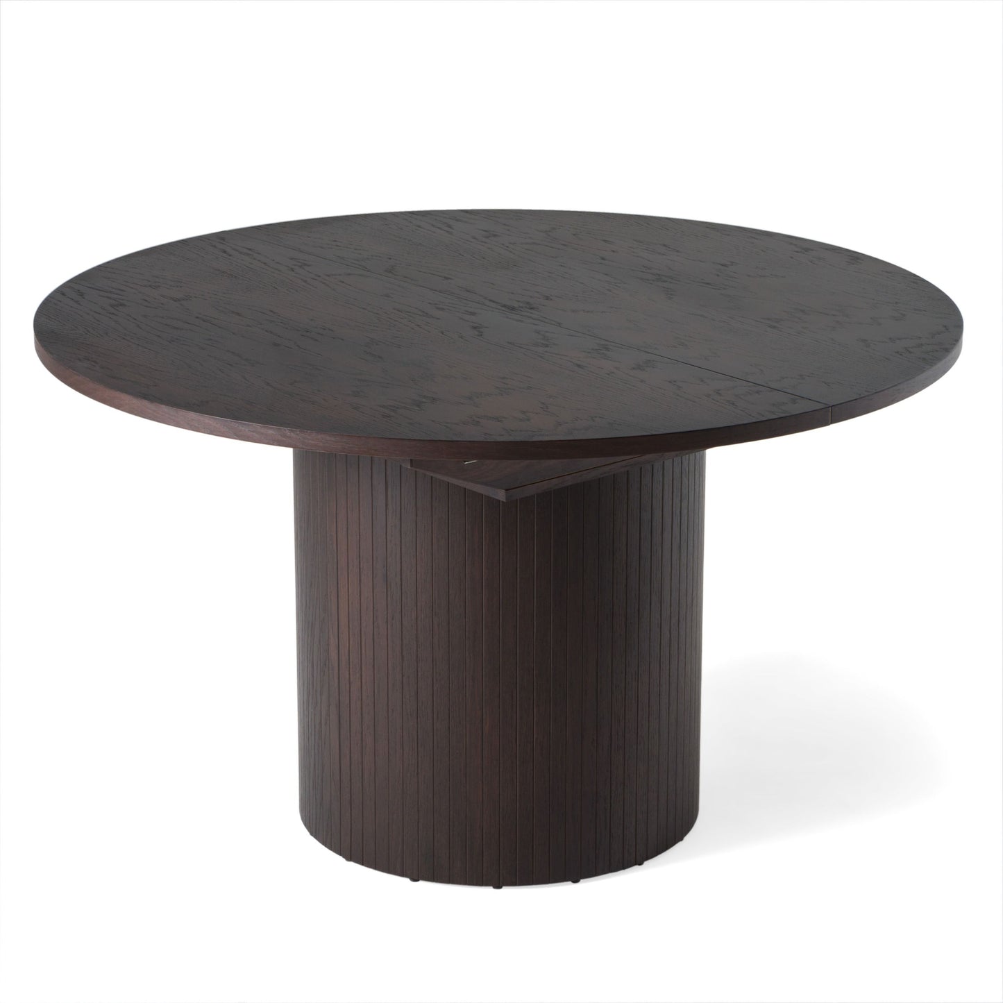 Modrest Miami Modern Brown Round Dining Table with Extension Sleek Contemporary Design with Versatile Functionality for Stylish Dining Spaces